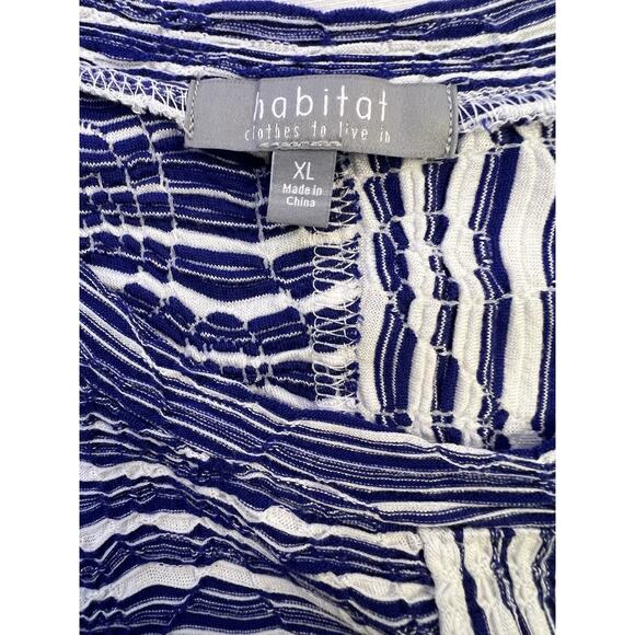 Habitat Tunic Blouse Top Womens XL Blue Boho Artsy Lagenlook - Picture 12 of 12